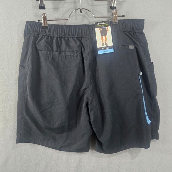 New L.L. Bean L Ripstop Tech Short Black Nylon Casual 8" Shorts UPF+ - Picture 3 of 7
